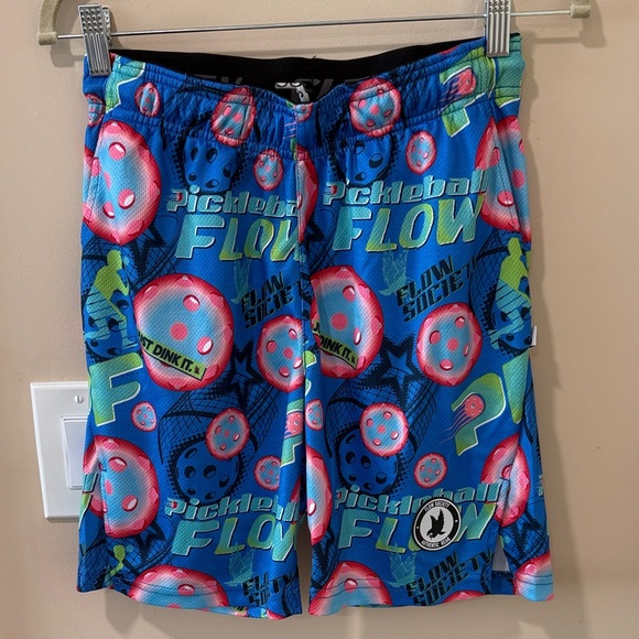 Flow Society Colorful Pickleball Flow Shorts. Youth L - Picture 1 of 3